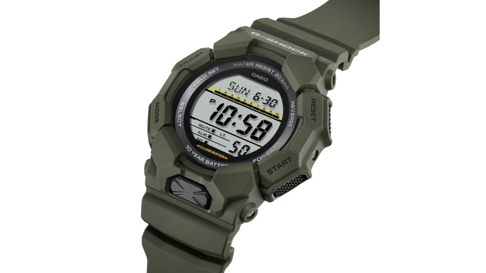 Casio Tactical G-Shock Classic 10-Year Battery Digital Watch - Mens, Green, One Size, GD-010-3CR