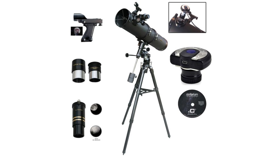 Cassini C-900135EQ3 900mm x 135mm Tracker Reflector Telescope w/ EQ3 Mount and 1.3MP Digital Camera, Black, NSN N, C-900135EQ3C13MP