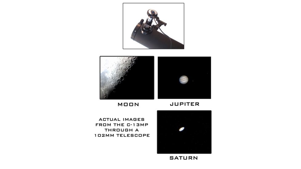 Cassini C-900135EQ3 900mm x 135mm Tracker Reflector Telescope w/ EQ3 Mount and 1.3MP Digital Camera, Black, NSN N, C-900135EQ3C13MP