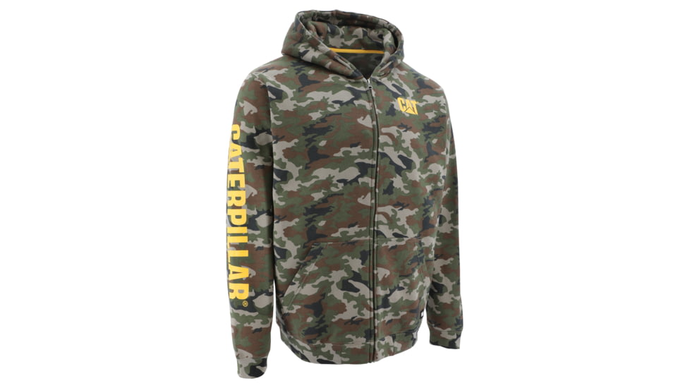 Caterpillar Midweight Banner Full Zip Hoodie - Men's, Medium, Woodland Camo, 1050008-11093-M