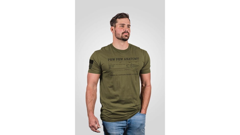 Nine Line Pew Pew Anatomy Short Sleeve Shirt Military Green XL A0BD6445, NVPEWTOMYTSMILGRNXL
