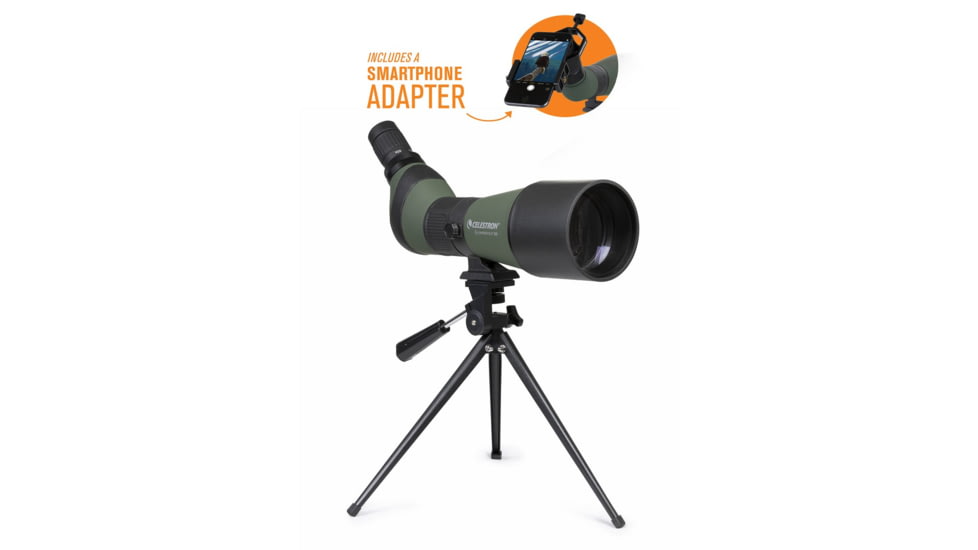 Celestron LandScout 20-60x80 Spotting Scope w/Smartphone Adapter, K9, OD Green, 52329