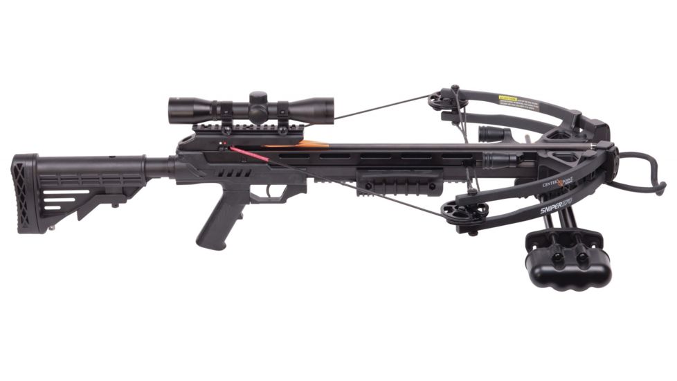 CenterPoint Sniper 370 Compound Crossbow Package / 185lb Draw Weight, Black, AXCS185BK