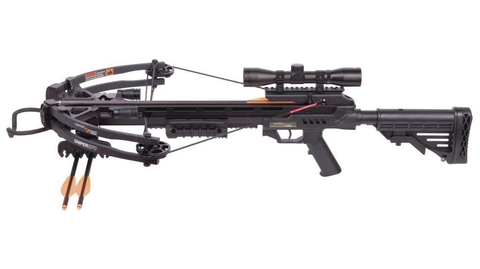 CenterPoint Sniper 370 Compound Crossbow Package / 185lb Draw Weight, Black, AXCS185BK