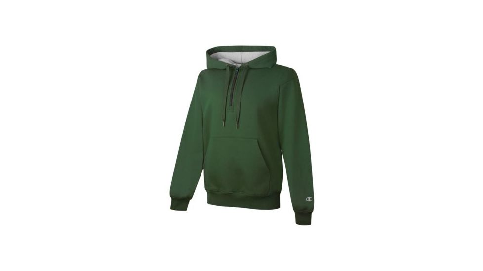 Champion Mens Cotton Max 1/4 Zip Pullover Hoodie, Team Dark Green, 2XL S185 2XL 4G