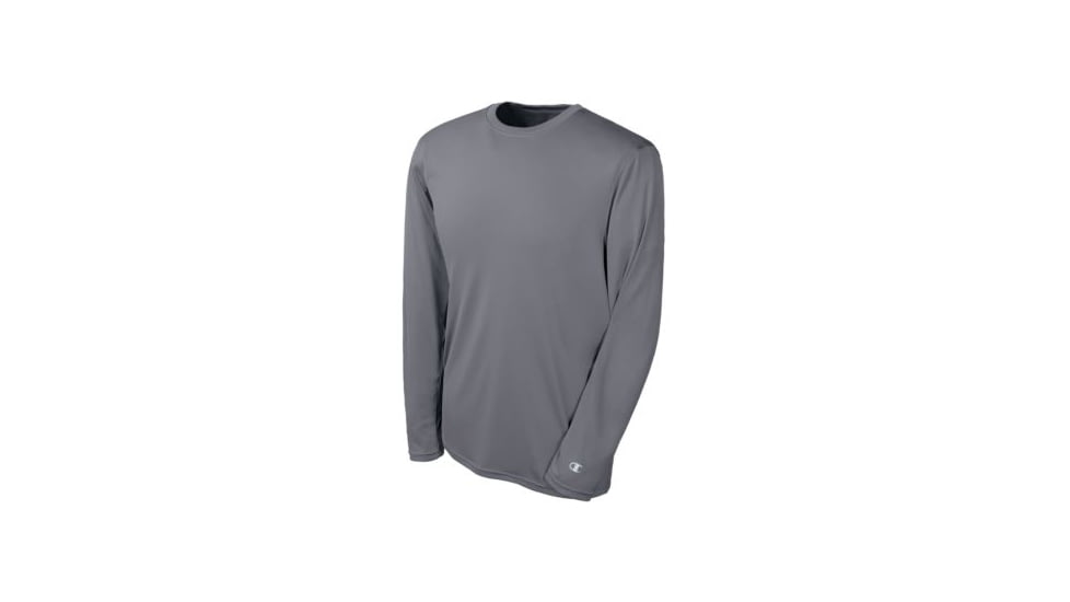 Champion Mens Essential Double Dry Long Sleeve T-Shirt, Stone Gray, Small CW26 S R7