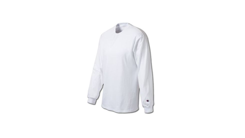 Champion Mens Long Sleeve Shirt, White, 2XL CC8C 2XL WH
