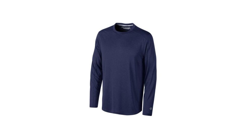 Champion Mens Vapor Heathered Long Sleeve Shirt, Navy Heather, Extra Small CV26 XS N2