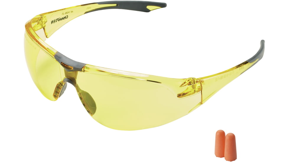 Champion Shooting Glasses and One Pair Foam Ear Plugs, Bag, 40999