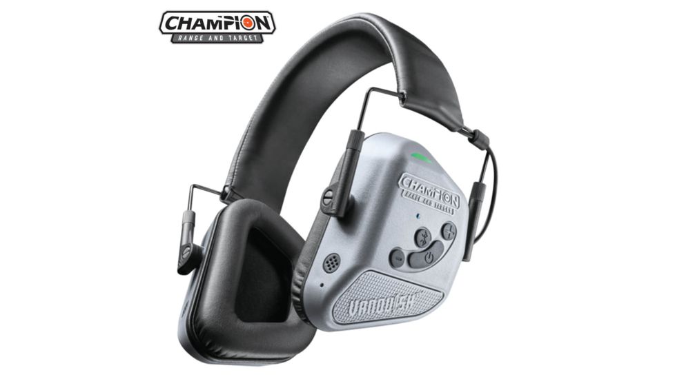 Champion Traps and Targets Vanquish Pro Hearing Protection Ear Muffs - Electronic, Gray 40980