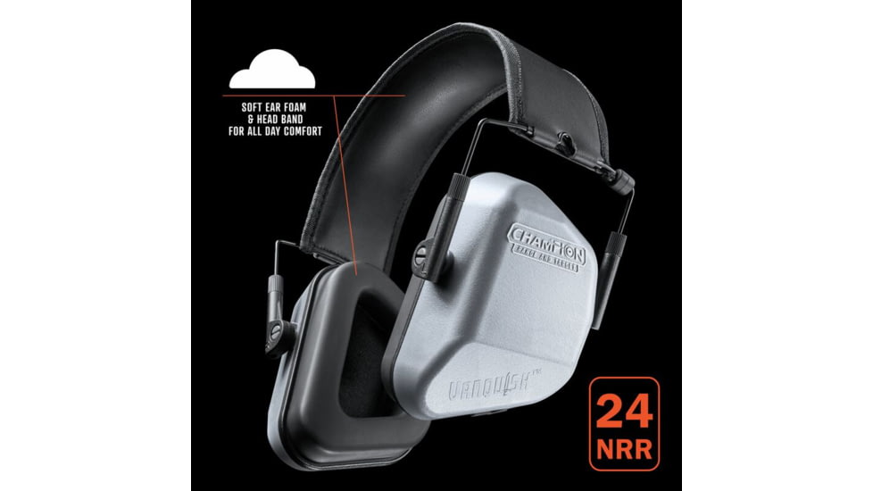 Champion Vanquish Passive Ear Muffs, Grey, 41000