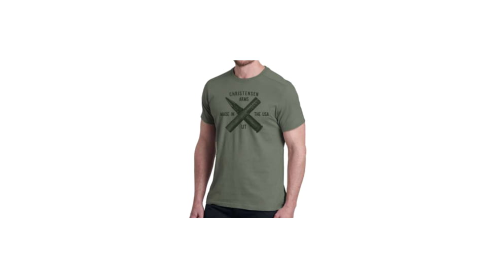 Christensen Arms Bullet &amp; Barrel SS Tee - Mens, Olive, 2X, 730-CA063-40-00-200-06