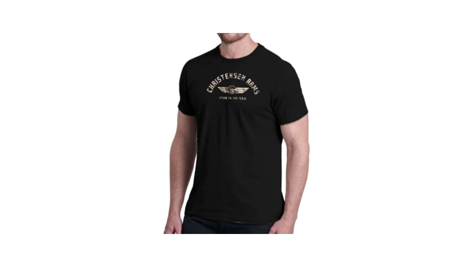 Christensen Arms Camo Ram Wordmark SS Tee - Mens, Black, L, 730-CA056-40-00-000-04