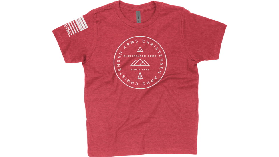 Christensen Arms Circle Mountain Design T-Shirt - Men's, Small, Red, 720-00097-00