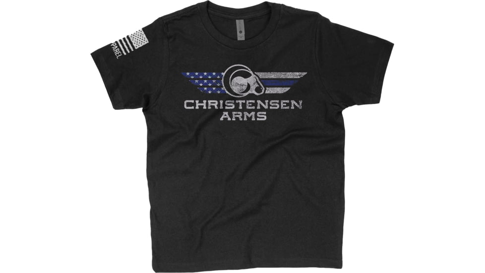 Christensen Arms Flag Blue Line T-Shirt - Men's, 2XL, Black, 720-00043-04
