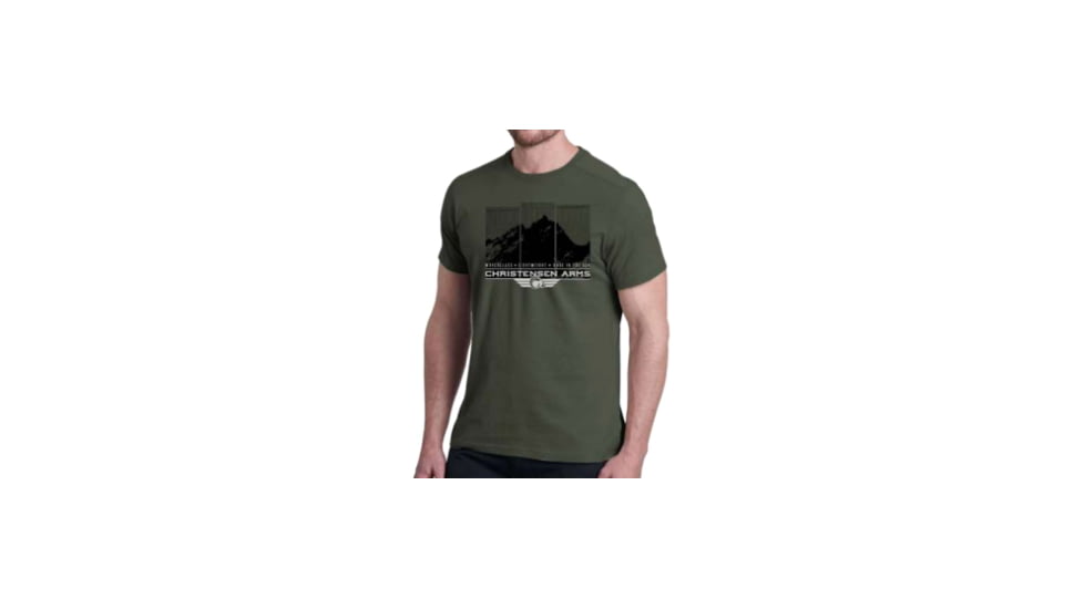 Christensen Arms Mountain Half-Tone SS Tee - Mens, Olive, L, 730-CA060-40-00-200-04