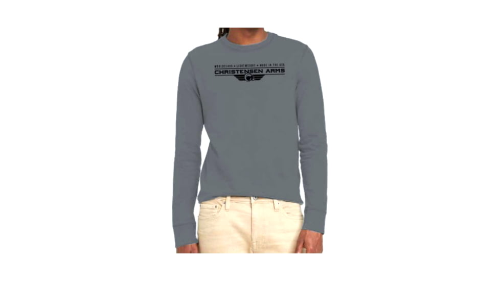 Christensen Arms Worldclass Wordmark LS Tee - Mens, Ash Gray, L, 730-CA077-50-00-101-04