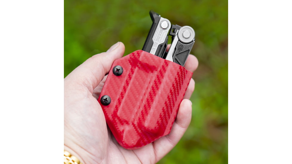 Clip &amp; Carry Kydex Sheath for the Gerber Center-Drive, Carbon Fiber Red, GCDRIVE-CF-RED
