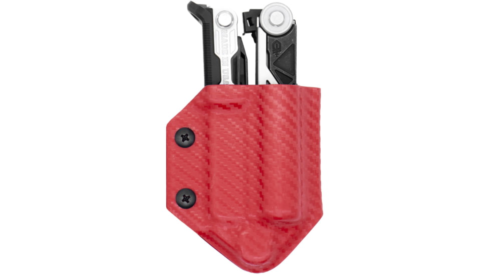 Clip &amp; Carry Kydex Sheath for the Gerber Center-Drive, Carbon Fiber Red, GCDRIVE-CF-RED