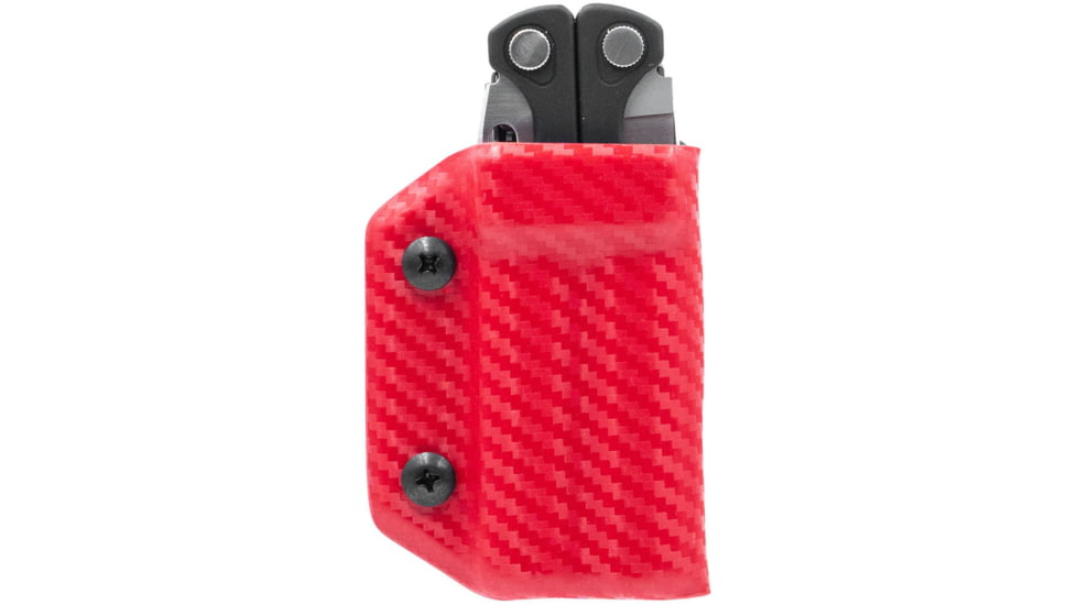 Clip &amp; Carry Kydex Sheath for the Leatherman Charge / +, Carbon Fiber Red, LCHARGE-CF-RED
