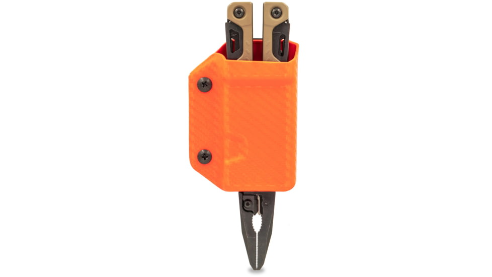 Clip &amp; Carry Kydex Sheath for the Leatherman OHT, Carbon Fiber Orange, LOHT-CF-ORNG
