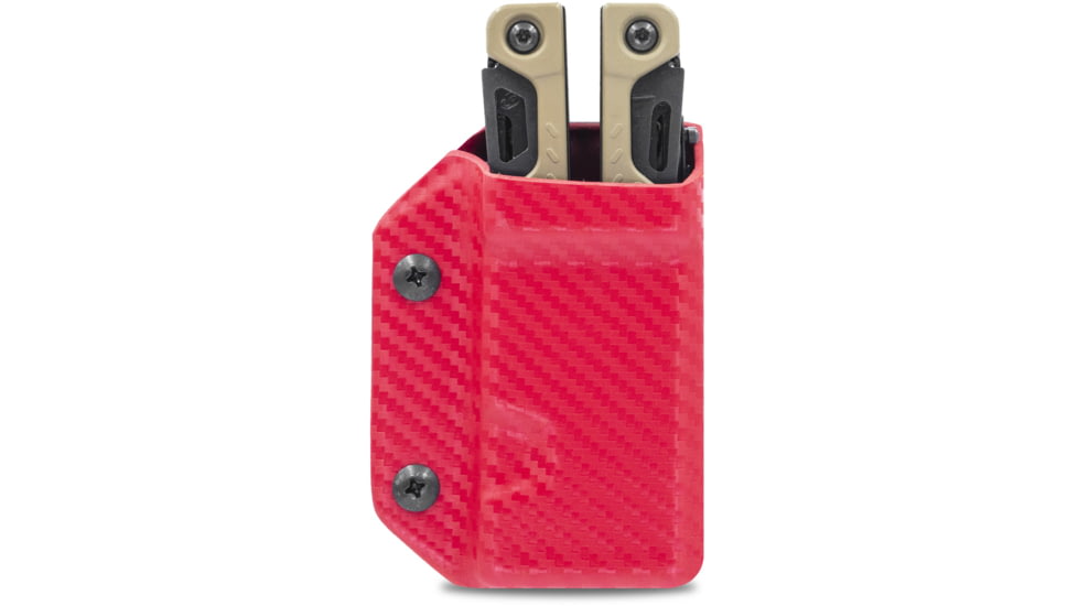 Clip &amp; Carry Kydex Sheath for the Leatherman OHT, Carbon Fiber Red, LOHT-CF-RED