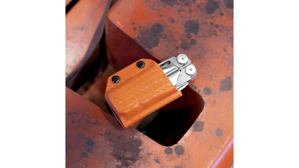Clip &amp; Carry Kydex Sheath for the Leatherman Wave / Wave+, Carbon Fiber Orange, LWAVE-CF-ORNG