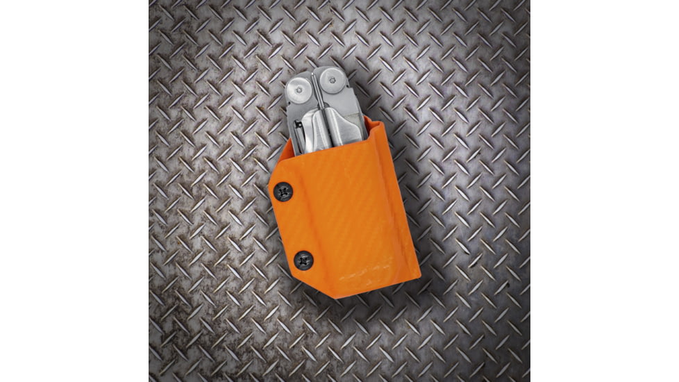 Clip &amp; Carry Kydex Sheath for the Leatherman Wave / Wave+, Carbon Fiber Orange, LWAVE-CF-ORNG