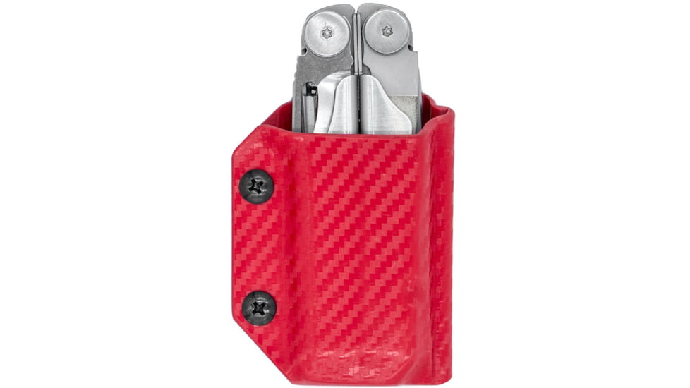 Clip &amp; Carry Kydex Sheath for the Leatherman Wave / Wave+, Carbon Fiber Red, LWAVE-CF-RED