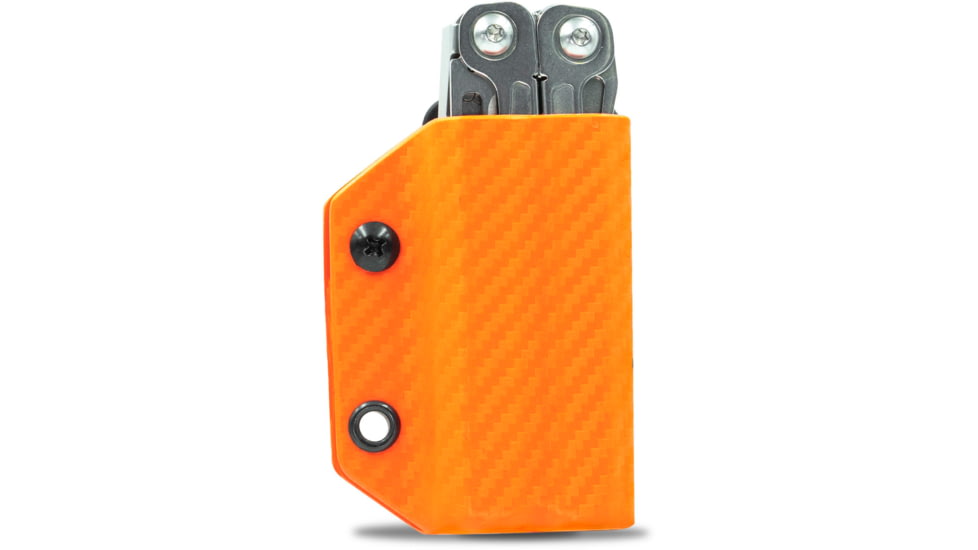 Clip &amp; Carry Kydex Sheath for the Leatherman Wingman, Sidekick, Rebar &amp; Rav, Carbon Fiber Orange, LWING-CF-ORNG