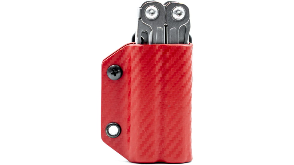 Clip &amp; Carry Kydex Sheath for the Leatherman Wingman, Sidekick, Rebar &amp; Rav, Carbon Fiber Red, LWING-CF-RED