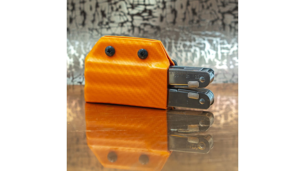 Clip &amp; Carry Kydex Sheath for the Victorinox Swisstool, Carbon Fiber Orange, VSTOOL-CF-ORNG