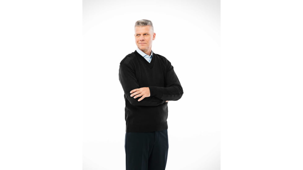V-Neck Military with Velcro Epaulets, Poly-Cotton Shoulder and Elbow Patches