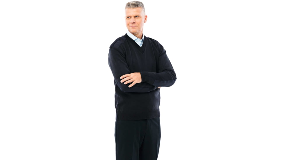 Cobmex V-neck Military With Velcro Epaulets, Poly-cotton Shoulder And Elbow Patches, Dark Navy - 2025DNXS