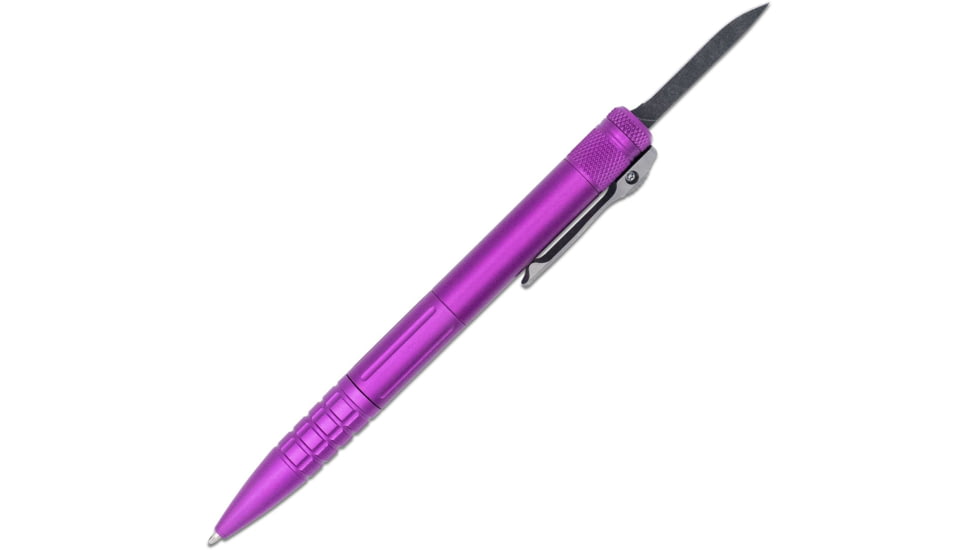 CobraTec Knives Tactical Pen Gen II Purple Aluminum D2 Steel Blade, Includes Pocket Clip, CNCOTFPPURGEN2