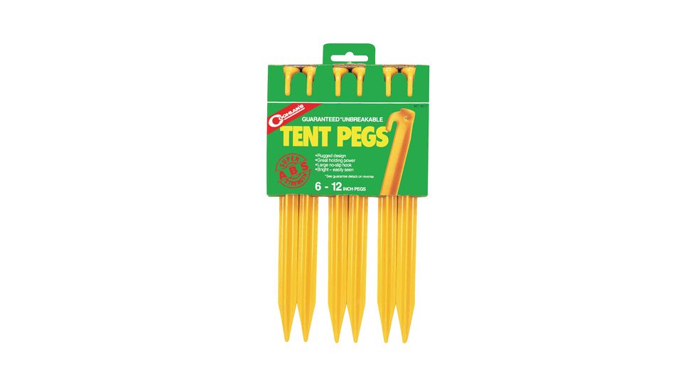Coghlans ABS Tent Pegs, 12 Inch, 6 Pack, 9312