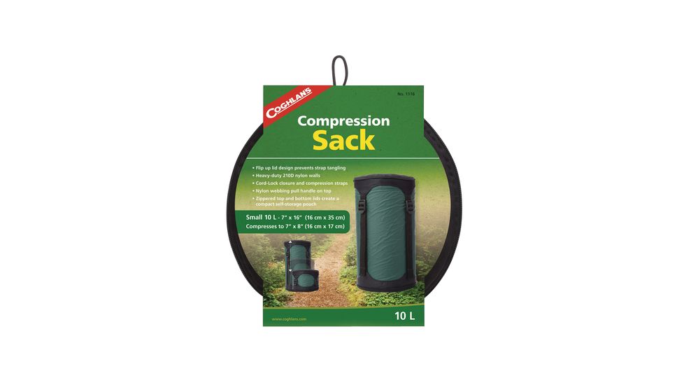 Coghlans Compression Sack 10L 7x16 Inches Green