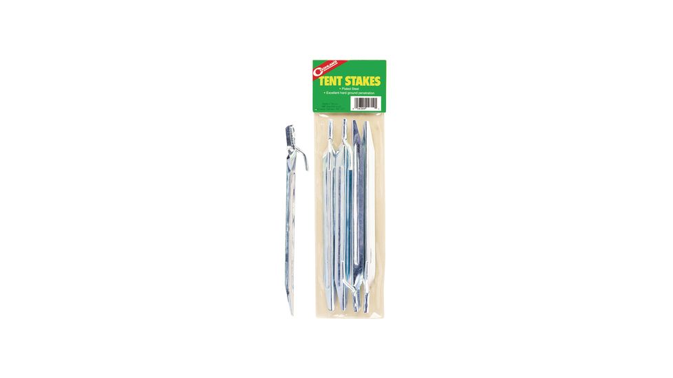 Coghlans Tent Stakes Plated Steel 12 Inch 4 Per Card 9812