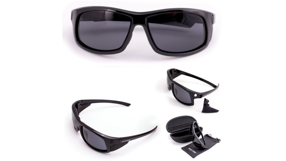 Cold Steel Battle Shades Mark I Sunglasses, Black Gloss Frame, Gray Lens, CS-EW11
