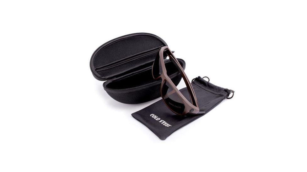Cold Steel Battle Shades Mark I Sunglasses,Dark Matte Brown,Brown Lens EW13M