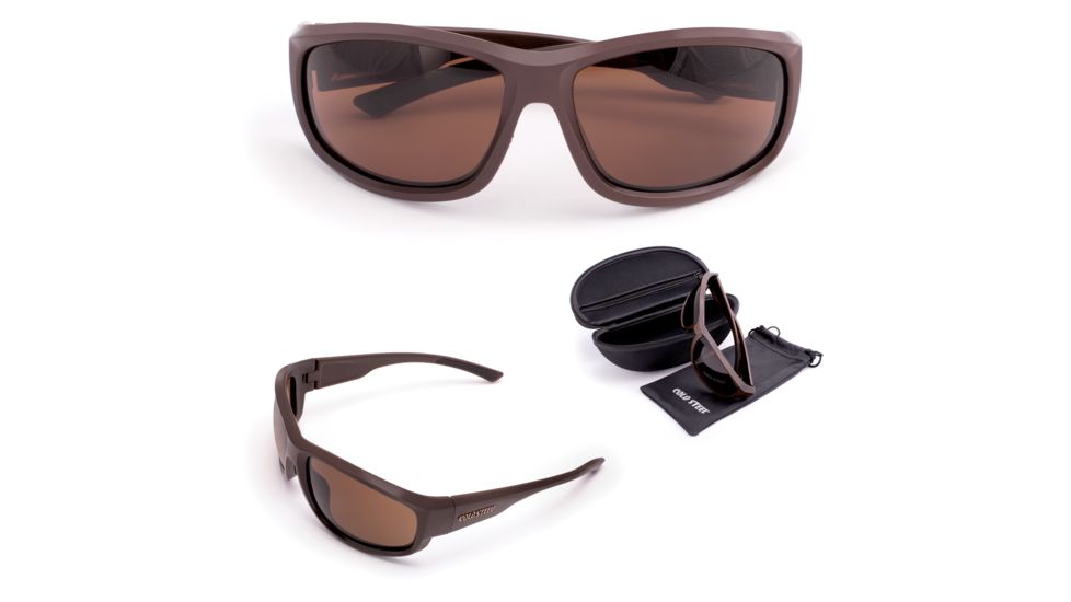 Cold Steel Battle Shades Mark II Sunglasses, Dark Matte Brown, Brown Lens, CS-EW23M