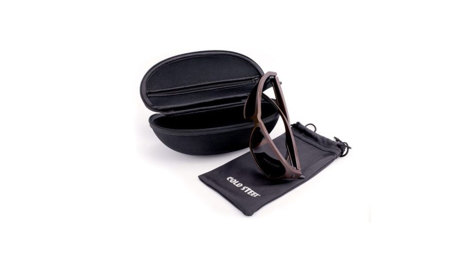 Cold Steel Battle Shades Mark III Sunglasses,Dark Matte Brown Frame,Brown Lens EW33M