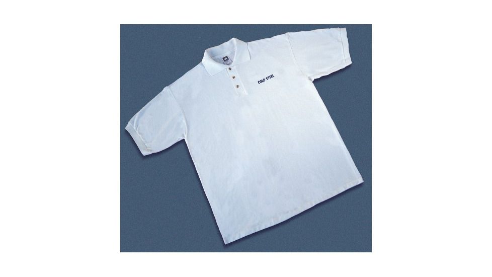 Cold Steel Embroidered Polo Shirt, White, Medium, CS-TPW1