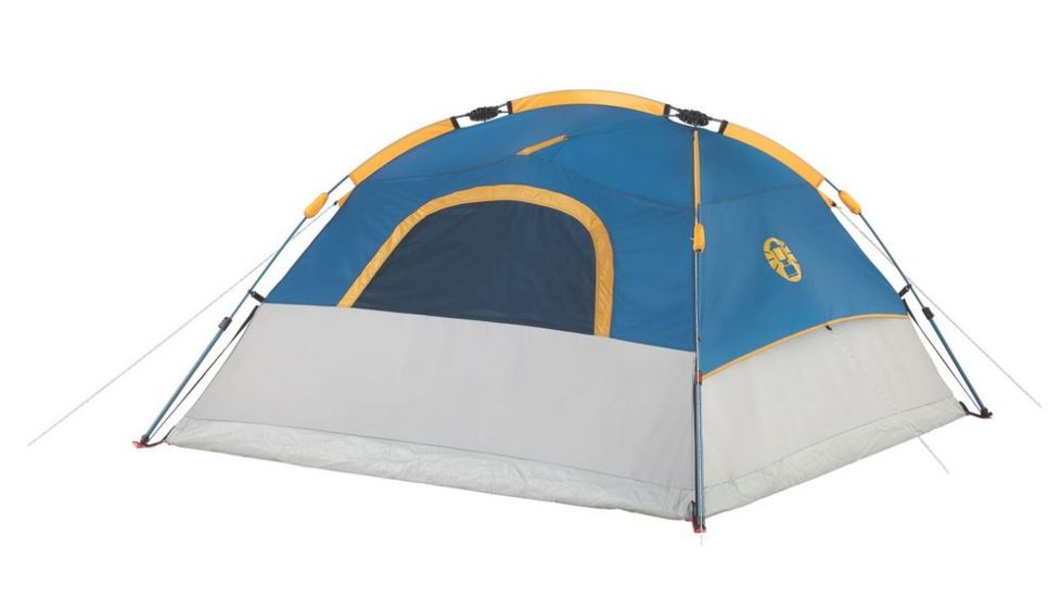 Coleman Flatiron 3-Person Instant Dome Tent W/ Integrated Rainfly, Blue / Gray, 7 x 7 ft 2000024692