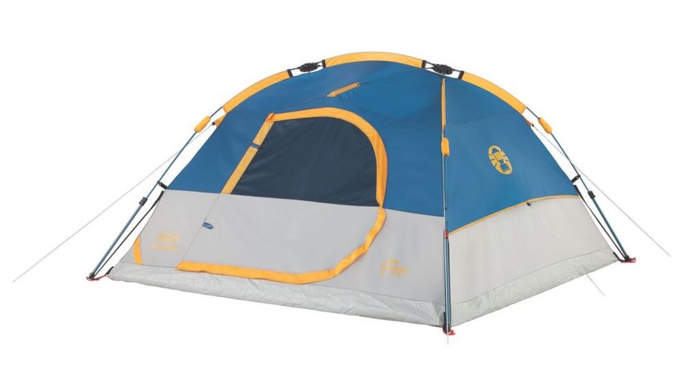 Coleman Flatiron 3-Person Instant Dome Tent W/ Integrated Rainfly, Blue / Gray, 7 x 7 ft 2000024692
