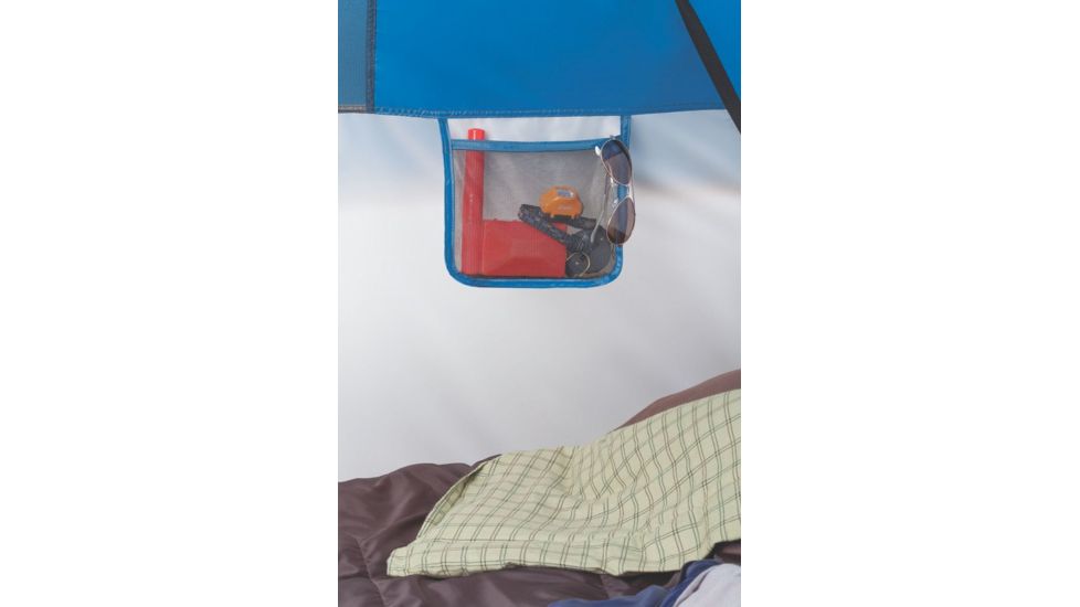 Coleman Flatiron 3-Person Instant Dome Tent W/ Integrated Rainfly, Blue / Gray, 7 x 7 ft 2000024692