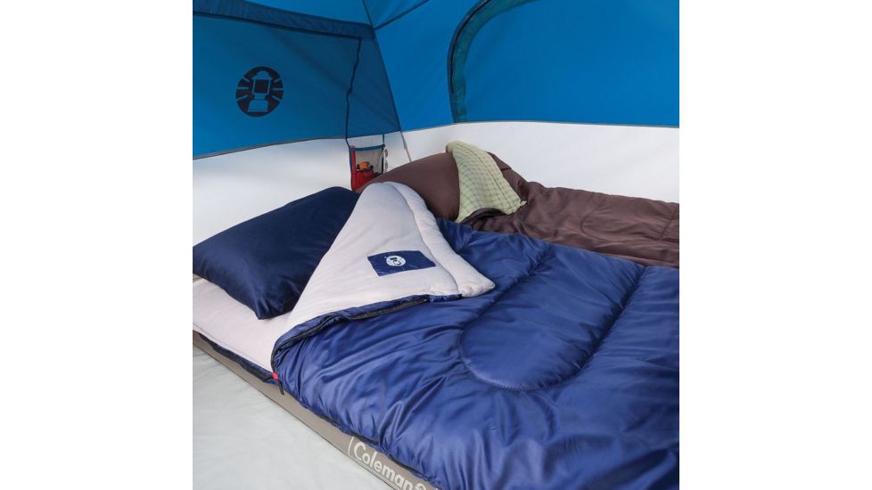 Coleman Flatiron 3-Person Instant Dome Tent W/ Integrated Rainfly, Blue / Gray, 7 x 7 ft 2000024692