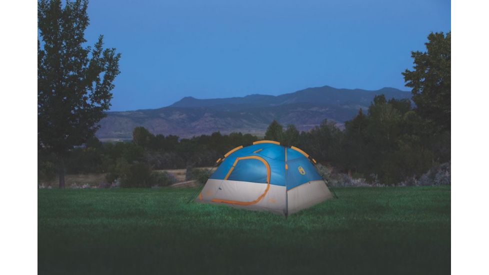 Coleman Flatiron 3-Person Instant Dome Tent W/ Integrated Rainfly, Blue / Gray, 7 x 7 ft 2000024692