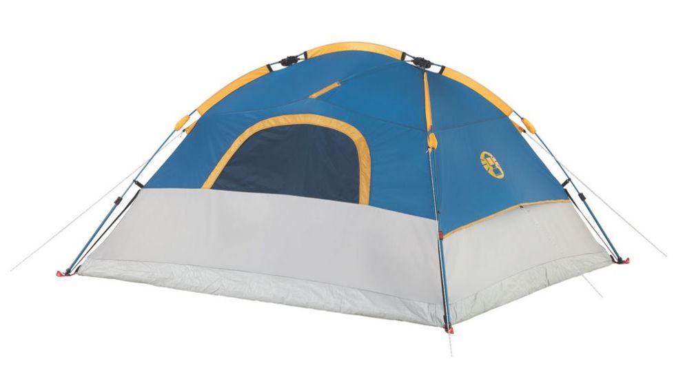 Coleman Flatiron 4-Person Instant Dome Tent W/ Integrated Rainfly, Blue / Gray, 8 x 7 ft 2000024693