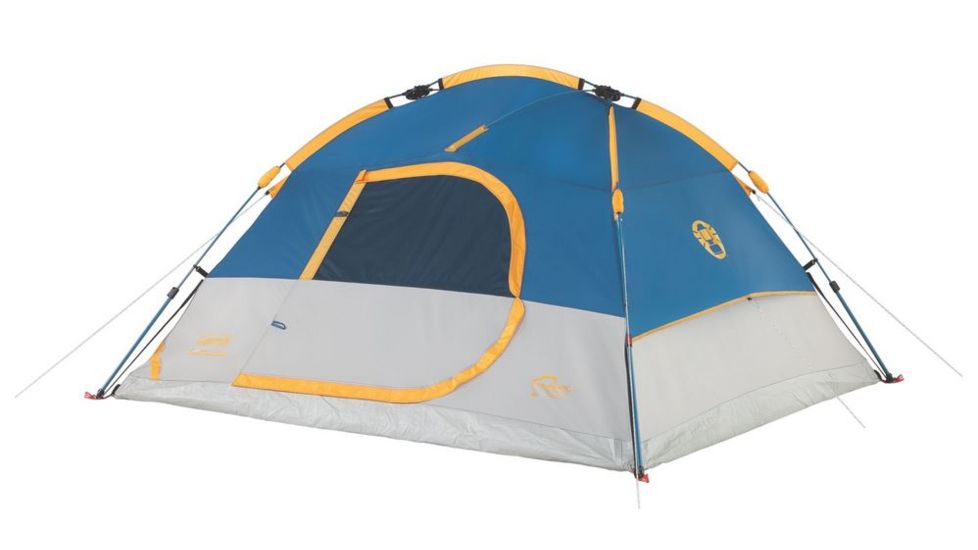 Coleman Flatiron 4-Person Instant Dome Tent W/ Integrated Rainfly, Blue / Gray, 8 x 7 ft 2000024693